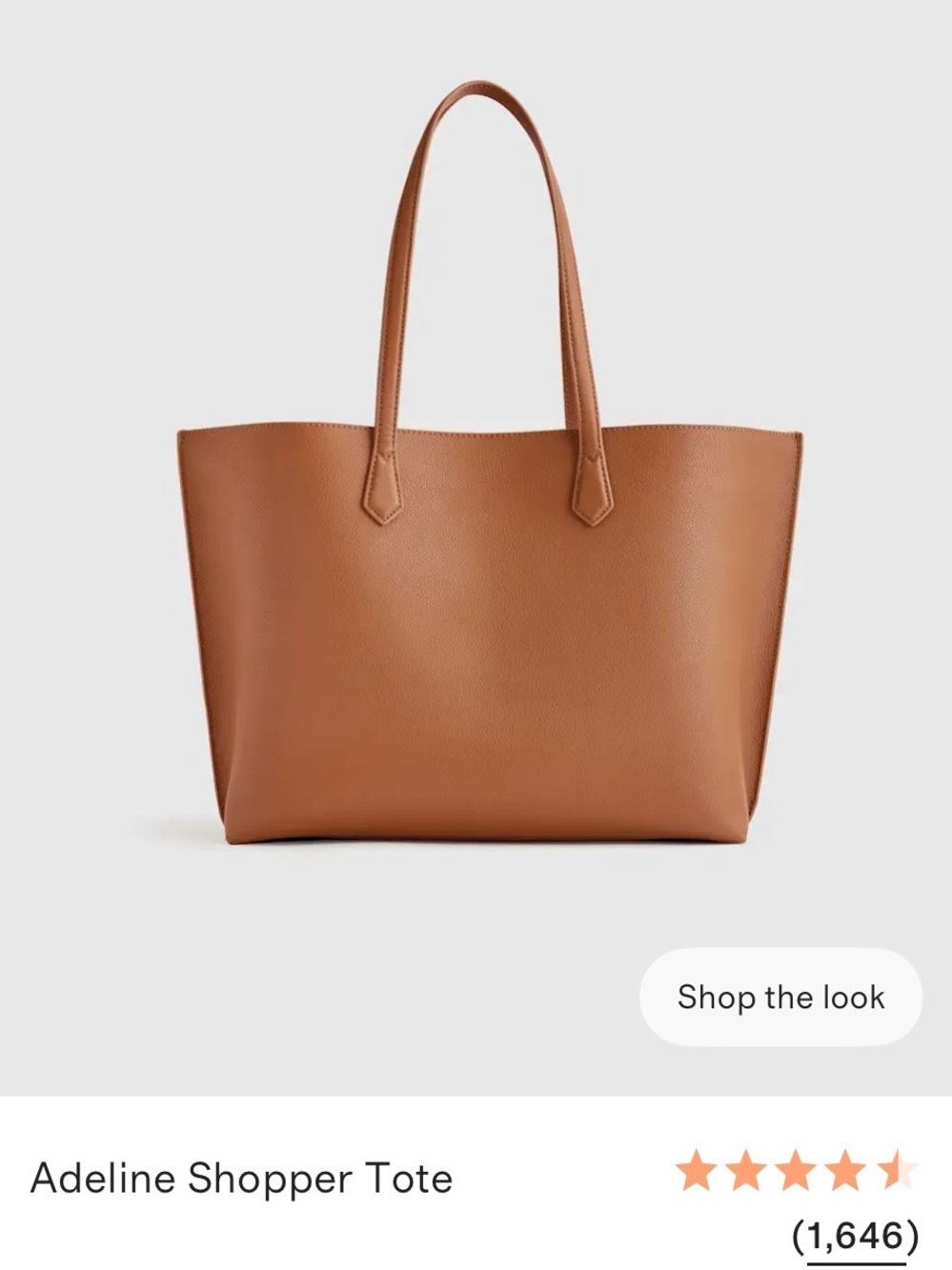Quince Adeline Shopper Tote, Cognac - Picture 9 of 16